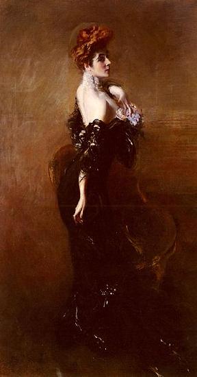 Giovanni Boldini Portrait Of Madame Pages In Evening Dress oil painting picture